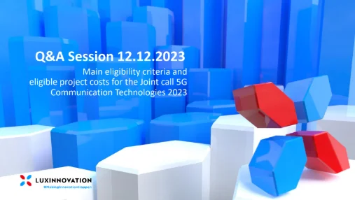 Q&A I Main eligibility criteria and the eligible project costs for the Joint Call 5G Communication Technologies